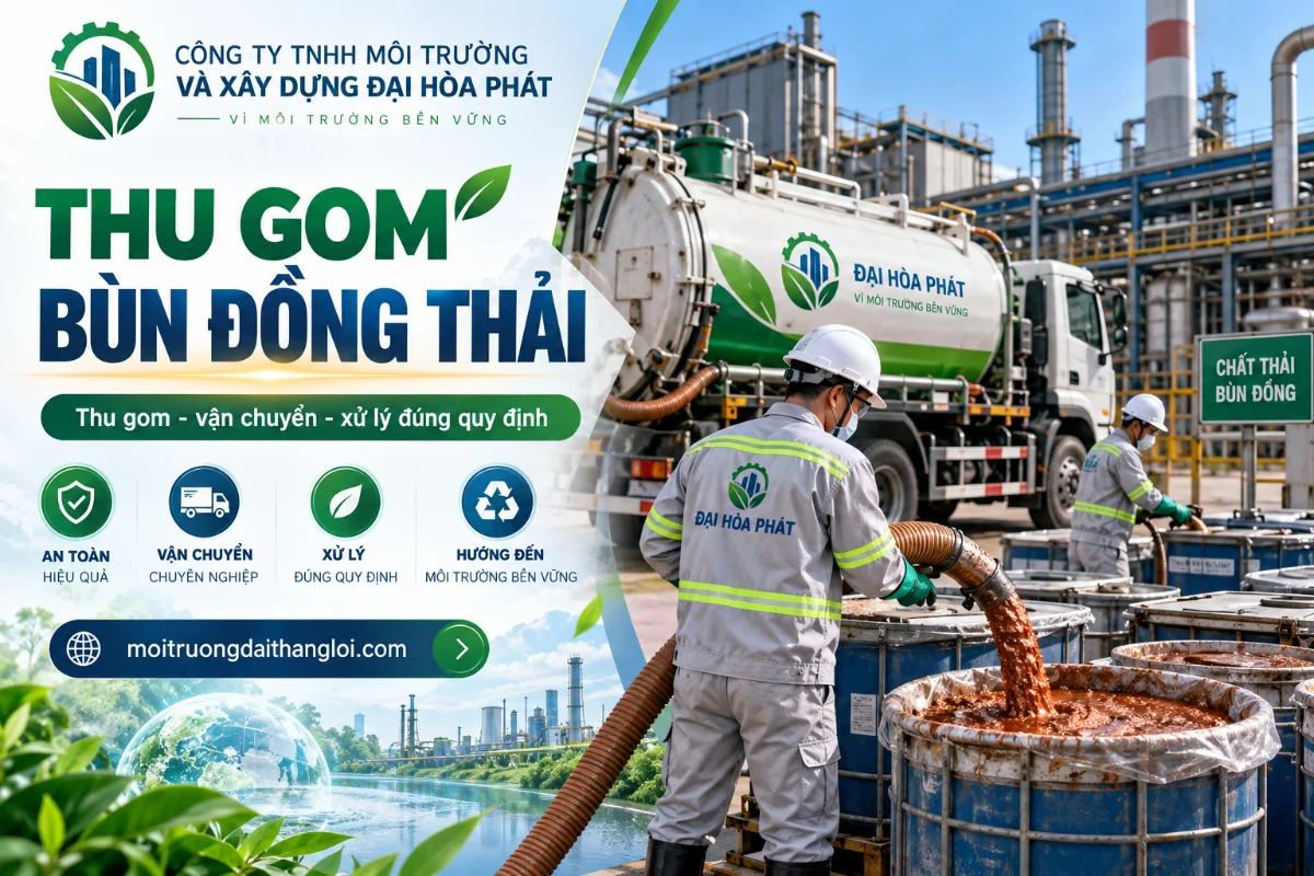 Thu gom bùn đồng thải cho xưởng mạch in, xi mạ